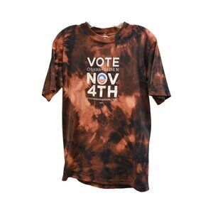 Men's Bayside Vote Obama Custom Bleach Dye T-shirt Size M